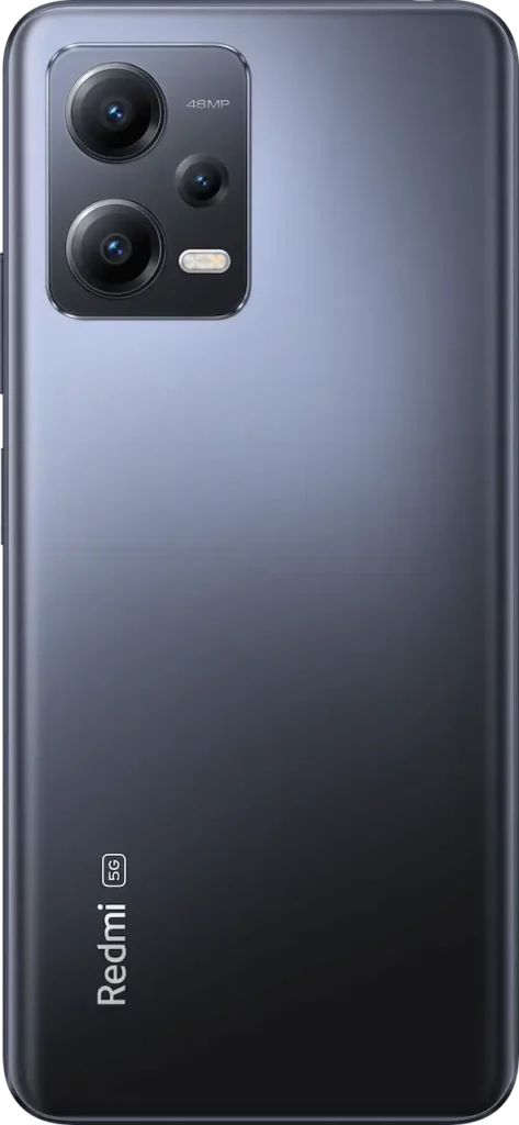 Redmi Note 12 5G back black coloured mobile